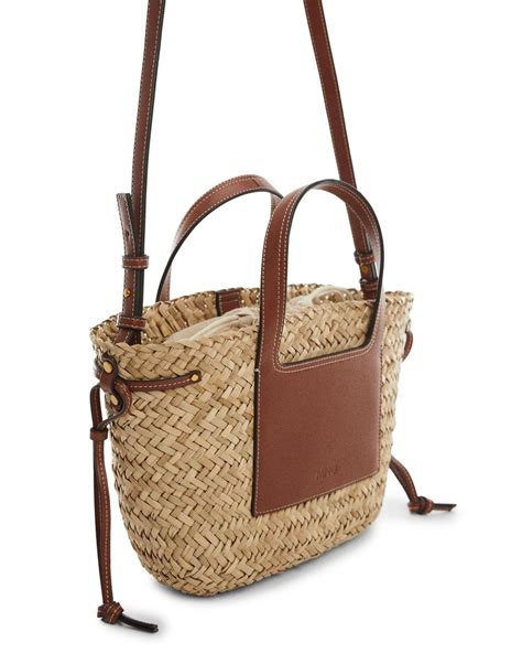 Mango Taormina Straw Convertible Tote in Brown .